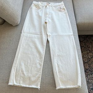 DL 1961 Hepburn High Rise Wide Leg Jeans in Eggshell (Size 29)